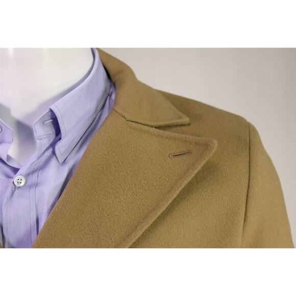 Dunhill Recent Camel Brown Double Breasted Wool Flannel Overcoat Coat Small - Picture 4 of 11